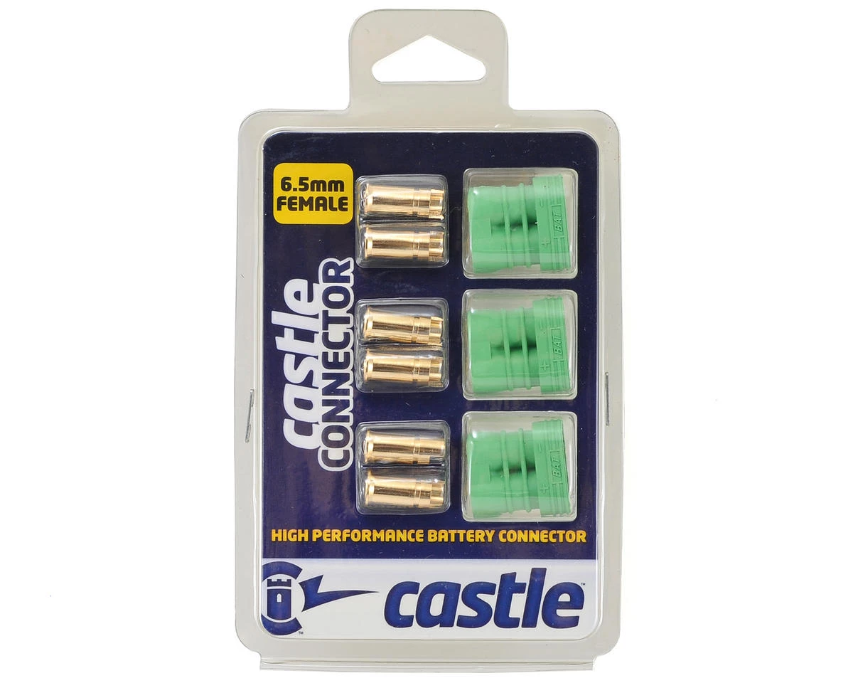 Castle Creations 6.5mm Polarized Bullet Connector (3) (Female) 4 Castle Creations 6.5mm Polarized Bullet Connector (3) (Female) - Image 2